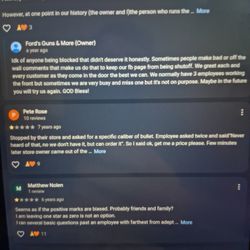 Ford's Guns & More - Google reviews