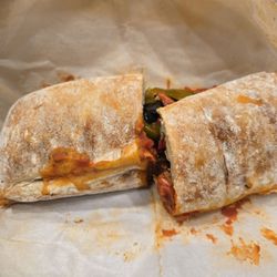 Wegmans - Meatball Parm with pickles, black olives, and sweet peppers