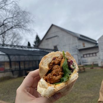 Heirloom Market - BBQ Chicken Hoagie eaten outside - Farmers Market Near Me - Wethersfield, Connecticut Heirloom Market - BBQ Chicken Hoagie eaten outside - Farmers Market Near Me - Wethersfield, Connecticut