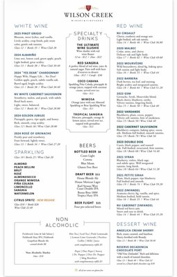 Menu photo 1 Creekside Grille Restaurant Temecula, CA