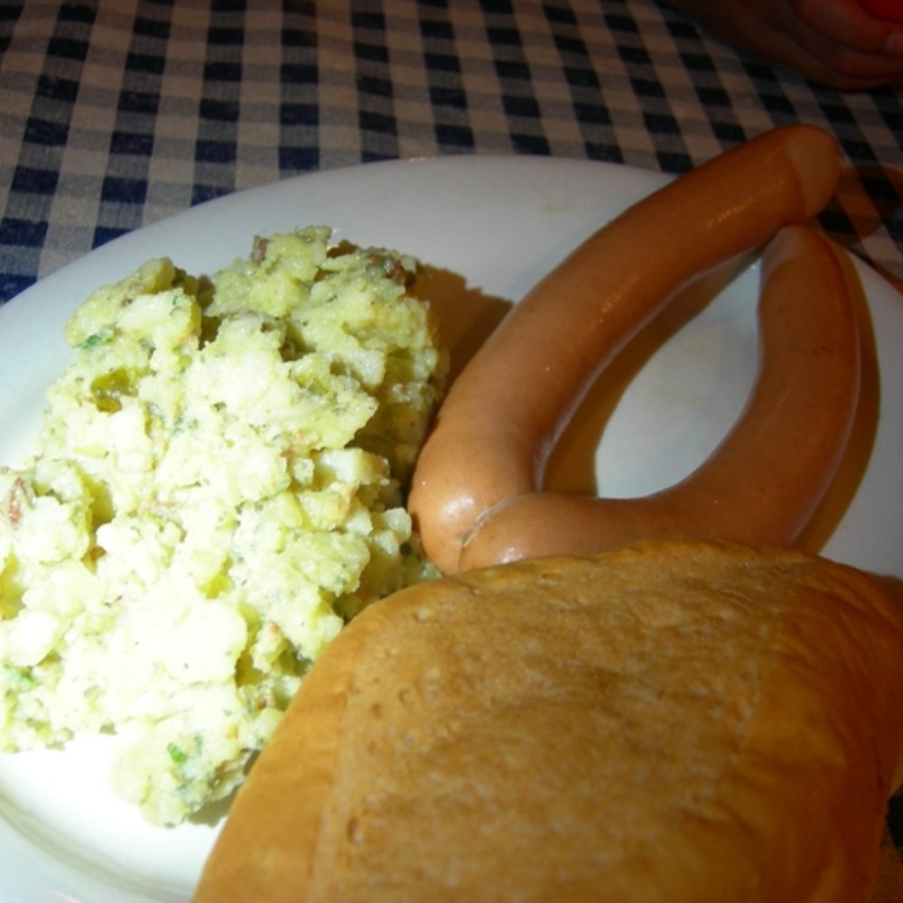 GermanDeli.com - 2 wieners with roll (#1) with an additional side of German potato salad - Bakeries Near Me - Huntington Beach, California