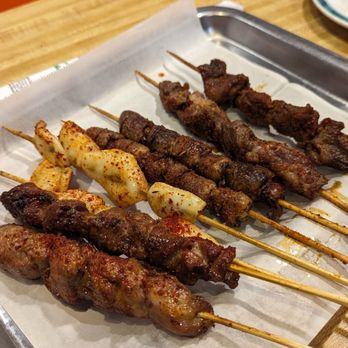 Sweet Crisp Duck - Lamb, squid, chicken heart, beef skewers. All very good but beef and lamb is best - Chinese Near Me - Newark, California Sweet Crisp Duck - Lamb, squid, chicken heart, beef skewers. All very good but beef and lamb is best - Chinese Near Me - Newark, California