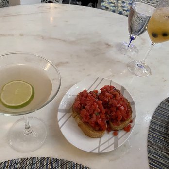 Lago - Bruschetta Al Pomodoro Hemingway cucumber mist - Italian Near Me - Las Vegas, Nevada