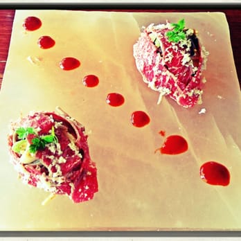 Jolleys Boathouse Restaurant - Wagu beef with buckwheat soba noodles and dragon sauce severed on salt block - Restaurants Near Me - Adelaide, SA Jolleys Boathouse Restaurant - Wagu beef with buckwheat soba noodles and dragon sauce severed on salt block - Restaurants Near Me - Adelaide, SA