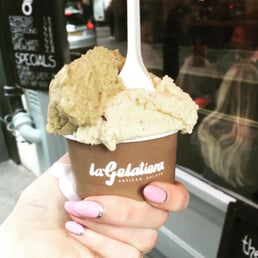Pistachio sorbet and the peanut and salted caramel Pistachio sorbet and the peanut and salted caramel