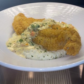 Exquisite cafe - SWAI FISH & GRITS WITH SEAFOOD CREME. - American Near Me - Union City, Georgia Exquisite cafe - SWAI FISH & GRITS WITH SEAFOOD CREME. - American Near Me - Union City, Georgia