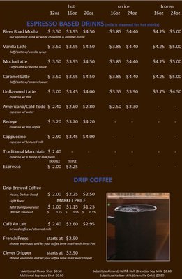 Menu photo 2 River Road Coffee House Granville, OH