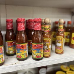 Windmill Farms - A wall of hot sauce/condiments