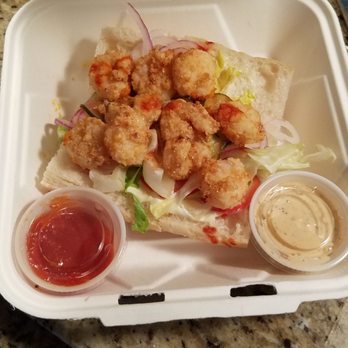 The Rougaroux - Half shrimp po boy with remoulade and tartar sauce on the side - Cajun/Creole Near Me - Birmingham, Alabama