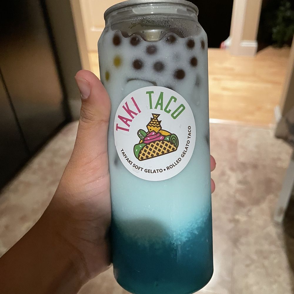 Taki Taco Ice Cream Shop - Blue Mango Raspberry Italian Soda with popping boba - Gelato Near Me - Springfield, Illinois Taki Taco Ice Cream Shop - Blue Mango Raspberry Italian Soda with popping boba - Gelato Near Me - Springfield, Illinois