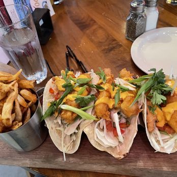 Beertown - Vegan Faux Chik'n Tacos as a meal (3) with fries - Beer, Wine & Spirits Near Me - Guelph, Ontario