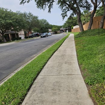 Alpha Male Moving Services - Nice cut. The right fore-front side wasn't cut because it has new sod, but look at the nice job on the left. - Junk Removal & Hauling Near Me - San Antonio, Texas