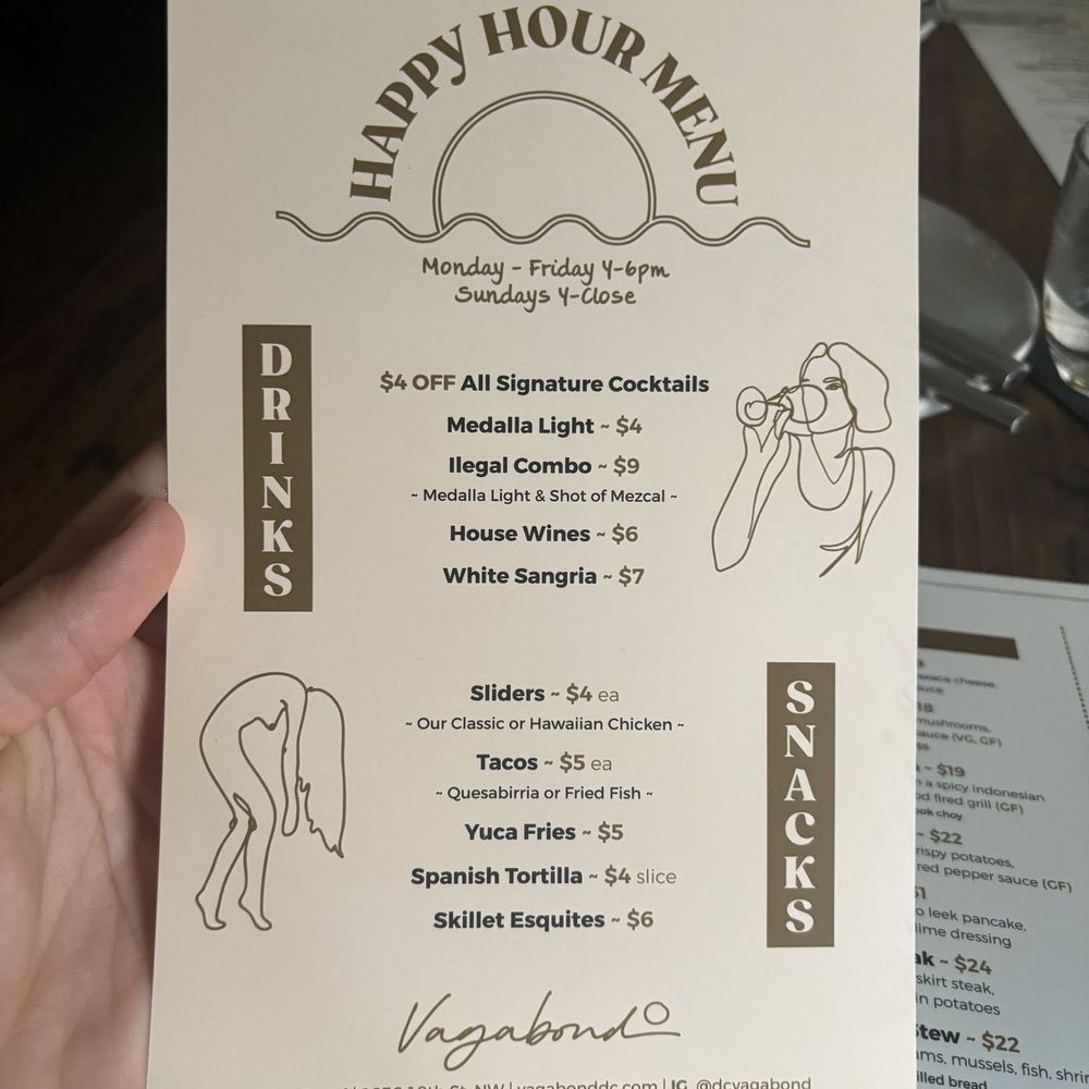 Vagabond - Happy Hour Menu - Bars Near Me - Washington, DC, District of Columbia