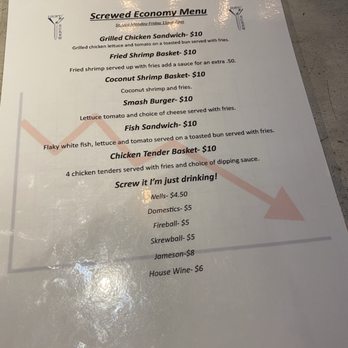 The Lucky Screw - Lunch menu - Cocktail Bars Near Me - Fort Myers, Florida