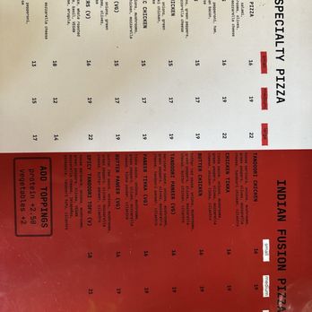 Tandoori Slice - Menu May 2025 - Pizza Near Me - Des Moines, Washington