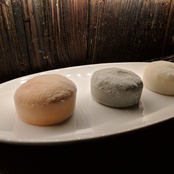 Double Knot - Mochi - from left to right, orange creamsicle, matcha, vanilla bean - Sushi Bars Near Me - Philadelphia, Pennsylvania Double Knot - Mochi - from left to right, orange creamsicle, matcha, vanilla bean - Sushi Bars Near Me - Philadelphia, Pennsylvania