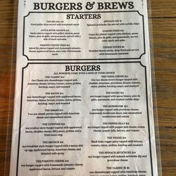 Little River Burgers & Brews - Front menu!