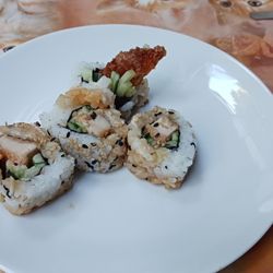 Thai-Nippon Sushi-Bar - Inside Out Tori rolls with chicken, half portion