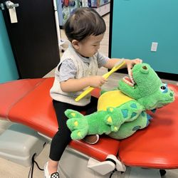 Smiling Seal Pediatric Dentistry - Brushing Tony's teeth