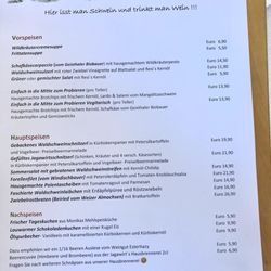 Landgasthof Jagawirt - Speisekarte
