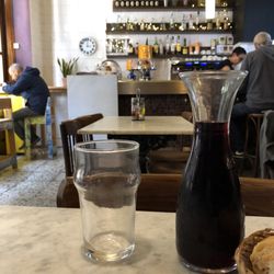 500ml of red wine comes with the daily lunch special