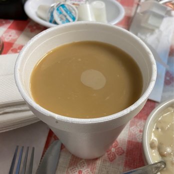 The Egg Factory - Cup of coffee in styrofoam because they were shorthanded and didn't have enough staff to wash coffee mugs. - Diners Near Me - Lakeland, Florida The Egg Factory - Cup of coffee in styrofoam because they were shorthanded and didn't have enough staff to wash coffee mugs. - Diners Near Me - Lakeland, Florida