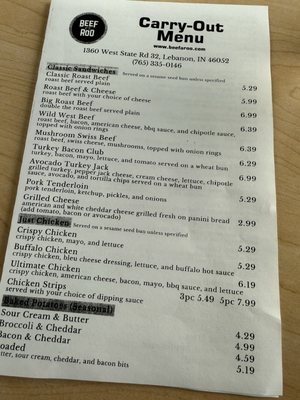Menu photo 1 Beef-a-Roo Lebanon, IN