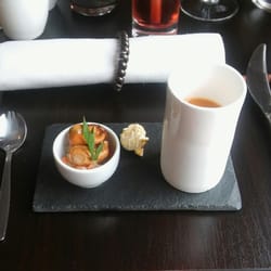 3 Petits Points - Mises en bouche : moules pickles, pop corn & gaspacho