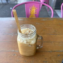 Iced chai tea with coconut milk Iced chai tea with coconut milk