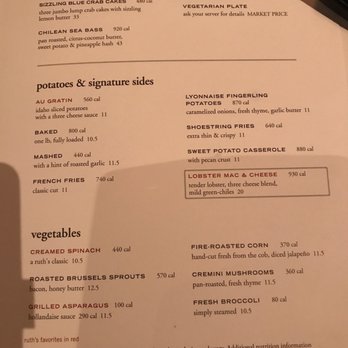 Ruth's Chris Steak House - Menu - Steakhouses Near Me - Cherokee, North Carolina