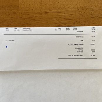 Serra Veterinary Hospital - My cat's physical exam invoice -- no explanation about which exams she took during the visit. - Veterinarians Near Me - Sunnyvale, California