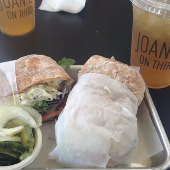 Joan's on Third - Tarragon Chicken Salad on Ciabatta Bread with housemate pickles. - Breakfast & Brunch Near Me - Studio City, California Joan's on Third - Tarragon Chicken Salad on Ciabatta Bread with housemate pickles. - Breakfast & Brunch Near Me - Studio City, California