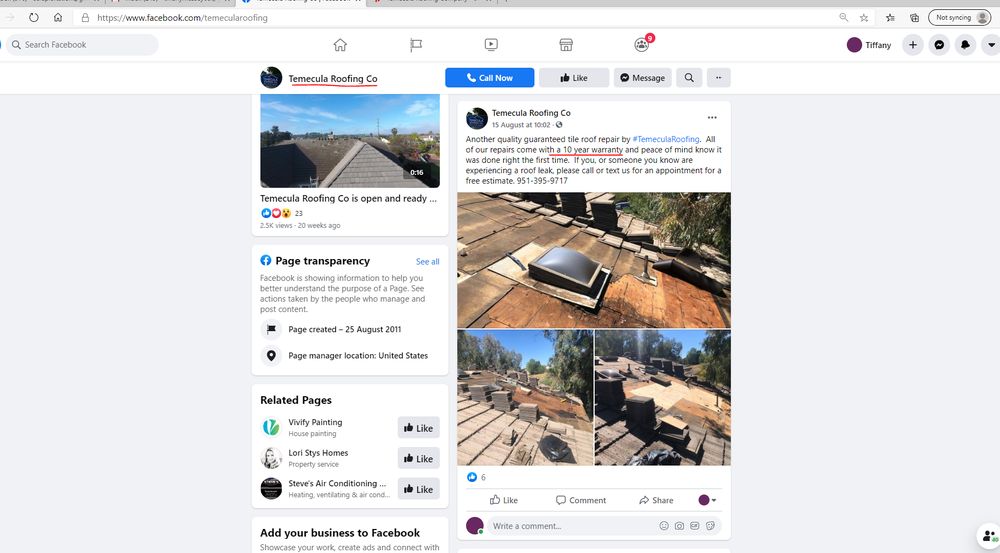 Slide of Temecula Roofing Company