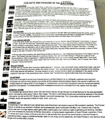 Menu photo 6 Pioneer Saloon Goodsprings, NV