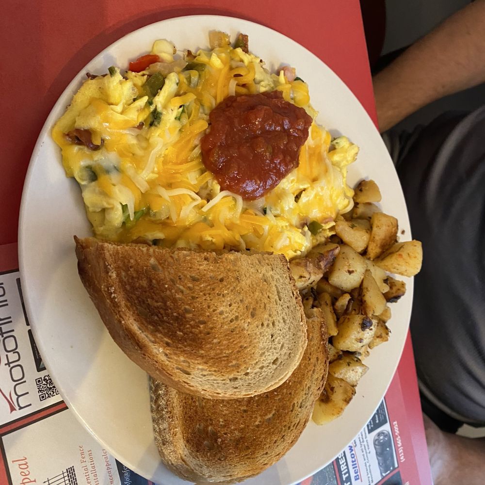 a plate of breakfast food a plate of breakfast food