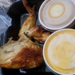 This was the chicken, untouched so it looks like a part of the chicken was ripped off and it was served like that. The sides looked good This was the chicken, untouched so it looks like a part of the chicken was ripped off and it was served like that. The sides looked good