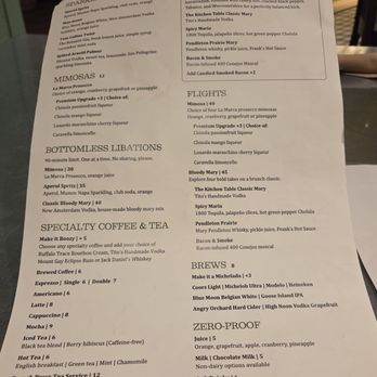 The Kitchen Table - Beverage menu - Breakfast & Brunch Near Me - Las Vegas, Nevada