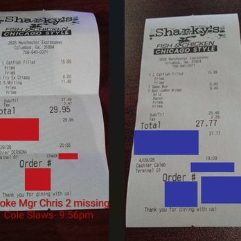 Sharky's Fish and Chicken - Sharky's receipts - Fish & Chips Near Me - Columbus, Georgia Sharky's Fish and Chicken - Sharky's receipts - Fish & Chips Near Me - Columbus, Georgia