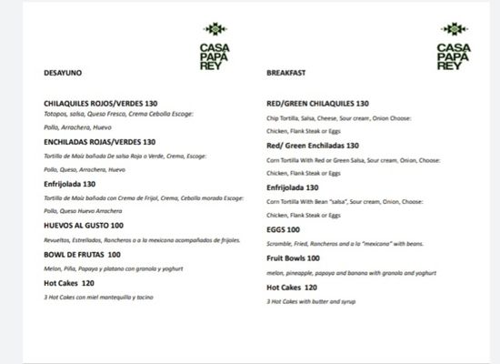 Menu photo 1 Casa Papá Rey Tulum, ROO Menu photo 1 Casa Papá Rey Tulum, ROO
