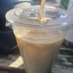 Iced chai with almond milk