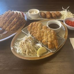 Tonkatsu curry, tonkatsu side, oysters Tonkatsu curry, tonkatsu side, oysters