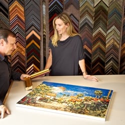 Stone Art - We work with local designers to help make their lives easier. Roy is helping Joni Koenig with ideas for this giclee canvas.