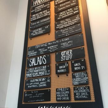 Grassa - Menu as of nov 2018 - Italian Near Me - Portland, Oregon