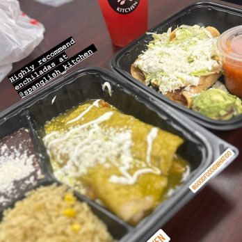 Spanglish Kitchen - Chicken Enchiladas (2) Chicken Taquitos Watermelon drink - Mexican Near Me - Alhambra, California Spanglish Kitchen - Chicken Enchiladas (2) Chicken Taquitos Watermelon drink - Mexican Near Me - Alhambra, California