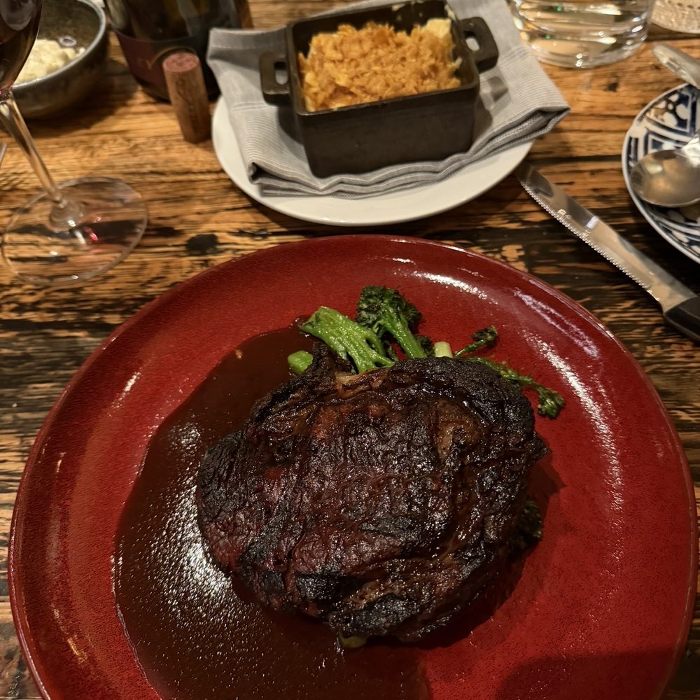 Pine Cone Ridge - Ribeye Bison and Funeral Potatoes - New American Near Me - Park City, Utah Pine Cone Ridge - Ribeye Bison and Funeral Potatoes - New American Near Me - Park City, Utah
