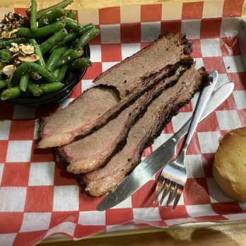 Holy Smokes - Brisket, green beans, and cornbread. - Barbeque Near Me - Yuma, Arizona