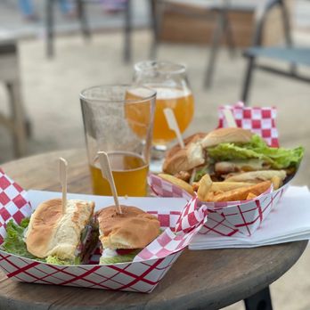 Flip N Fry Mobile Catering - two sandwiches and a beer - Food Trucks Near Me - Turlock, California