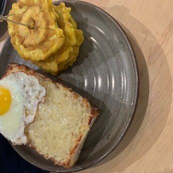 Bachour - Croque madame with tostones - Bakeries Near Me - Coral Gables, Florida