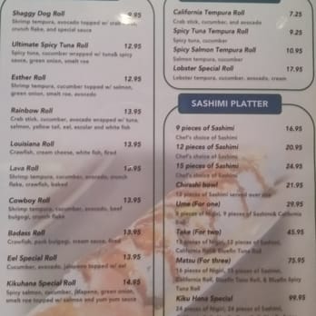 Kikuhana Sushi - Menu5 - Sushi Bars Near Me - Fort Walton Beach, Florida Kikuhana Sushi - Menu5 - Sushi Bars Near Me - Fort Walton Beach, Florida