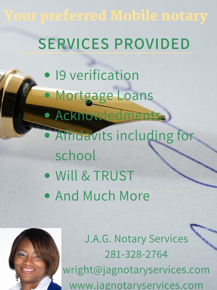 J.A.G. NOTARY SERVICES Updated September 2024 11 Photos 12018